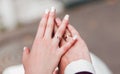 man and woman with wedding ring Royalty Free Stock Photo