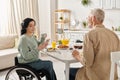 A man and woman in wheelchair Royalty Free Stock Photo