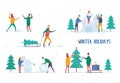 Man and woman winter activity Royalty Free Stock Photo