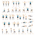 Man and woman workout fitness, aerobic, exercises. Royalty Free Stock Photo