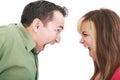 Man and woman yelling at each other Royalty Free Stock Photo