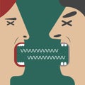 Man and woman yelling at each other. Quarrel between husband and wife Royalty Free Stock Photo