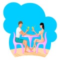 Man and women drinking a coctail