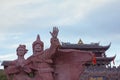 Man and women in the Songpan town, China