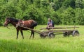 Man in wooden carriage Royalty Free Stock Photo