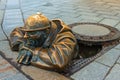Man at Work sculpture, Bratislava, Slovakia Royalty Free Stock Photo