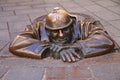 `Man at work` Bronze statue in Bratislava Royalty Free Stock Photo