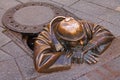 `Man at work` Bronze statue in Bratislava Royalty Free Stock Photo