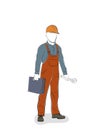 A man in work clothes. working. repair service. vector illustration.