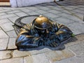 Man at work sculpture, Bratislava, Slovakia Royalty Free Stock Photo