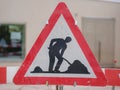 Man At Work Sign On Road Royalty Free Stock Photo