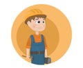 Man worker construction builder Vector. Cartoon characters Royalty Free Stock Photo