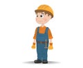 Man worker construction builder Vector. Cartoon characters Royalty Free Stock Photo