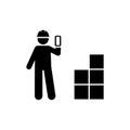 Man, worker, phone, box icon. Element of manufacturing icon. Premium quality graphic design icon. Signs and symbols collection