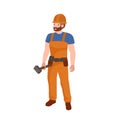 Man worker plumber, profession people uniform, cartoon vector illustration