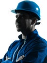 Man worker profile silhouette portrait Royalty Free Stock Photo