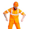 Man worker road constructor working Royalty Free Stock Photo