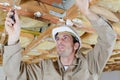 man working as builder Royalty Free Stock Photo