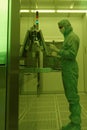 Man working in clean room at JCS Avangard, St. Petersburg