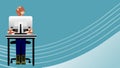 Man working on computer muckup illustration poser banner Royalty Free Stock Photo