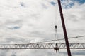 Man working on the crane Royalty Free Stock Photo