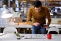 Man working in design and engineering architecture office