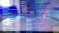 Man working on digital tablet with graphic user interface hologram showing concepts of big data science technology. Open Royalty Free Stock Photo