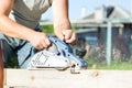 Man working Electrical plane Royalty Free Stock Photo