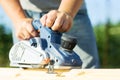 Man working Electrical plane Royalty Free Stock Photo