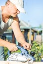 Man working Electrical plane Royalty Free Stock Photo