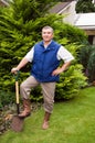 Man working in the garden Royalty Free Stock Photo