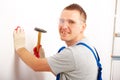 Man working with hammer Royalty Free Stock Photo