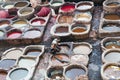 Man working hard in the tannery souk in Fez, Morocco Royalty Free Stock Photo