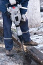 Man working a jackhammer Royalty Free Stock Photo