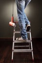 Man working on ladder Royalty Free Stock Photo