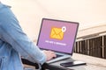You`ve got a mail message on laptop screen concept Royalty Free Stock Photo