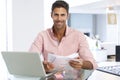 Man Working At Laptop In Home Office Royalty Free Stock Photo