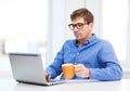 Man working with laptop at home Royalty Free Stock Photo