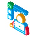 Man Working At Laptop Job Hunting isometric icon