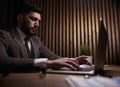 Man working on a laptop in the office Royalty Free Stock Photo