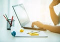 Man working with laptop in office Royalty Free Stock Photo