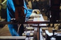 Man is working at metal factory Royalty Free Stock Photo