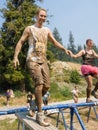 Man working over the balance beam