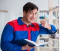 Man working in the postal warehouse