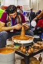 Craftsman working on the potter wheel Royalty Free Stock Photo