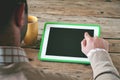 Man working with a tablet computer Royalty Free Stock Photo