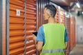 Man working in warehouse guard standing with back Royalty Free Stock Photo