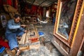 Man working in  wood workshop Royalty Free Stock Photo