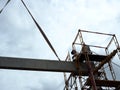Man Working on the Working at height on construction Royalty Free Stock Photo