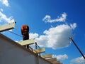 Man Working on the Working at height on construction Royalty Free Stock Photo